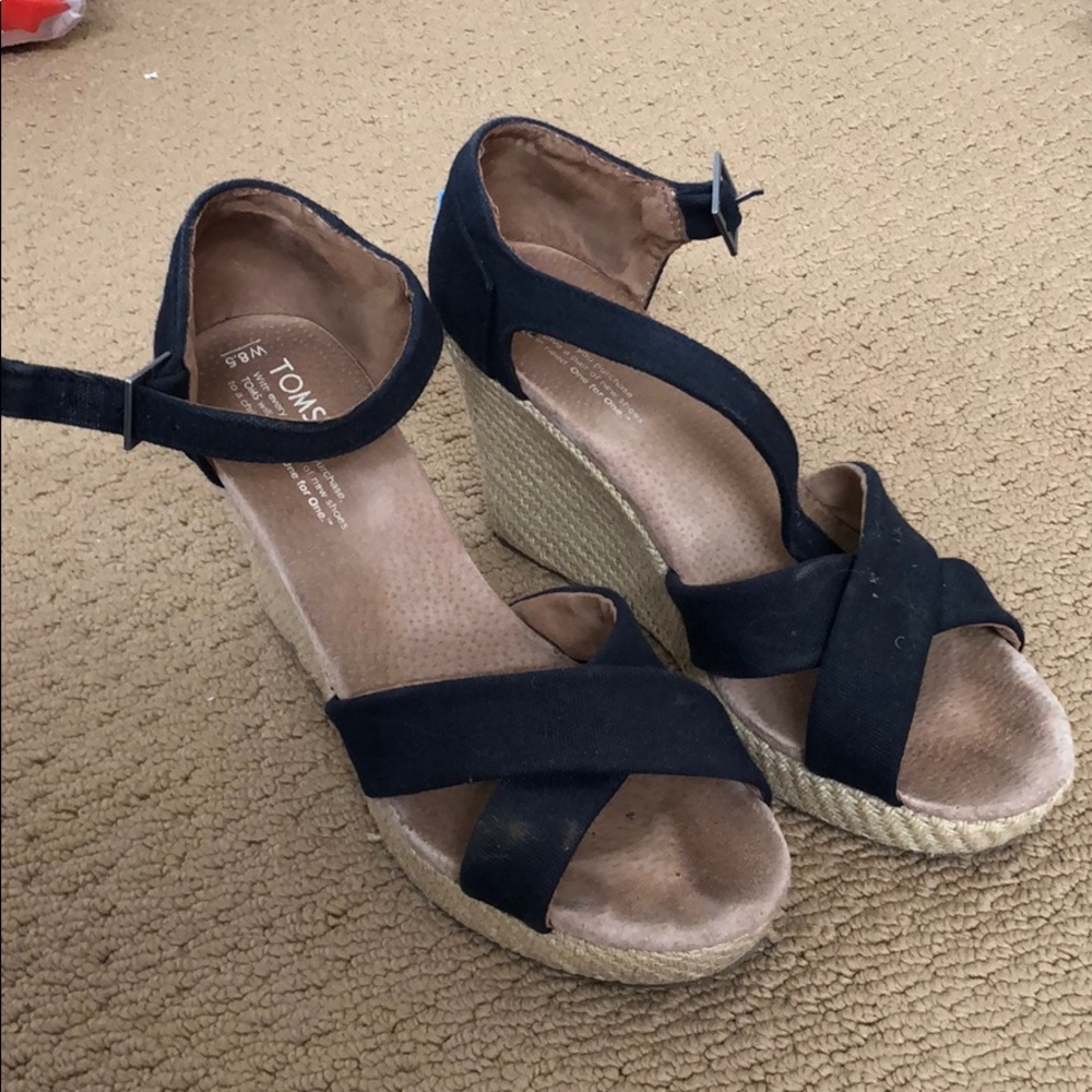 Toms espadrilles black cloth size 8.5